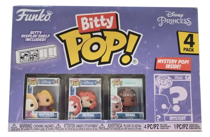 Funko Bitty Pop Disney Princess 4 Figurki Roszpunka Merida Moana Mystery